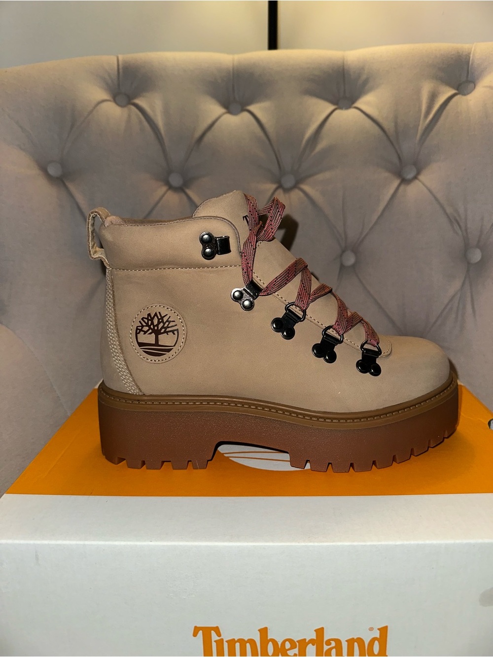 Timberland Medium Beige Nubuck Stone Street Mid Lace Boot